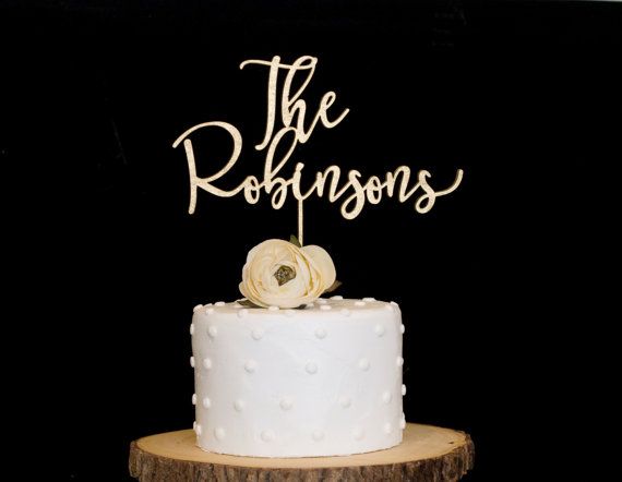 Wedding Cake Topper Custom Topper Glitter Cake Topper Personalized Decor