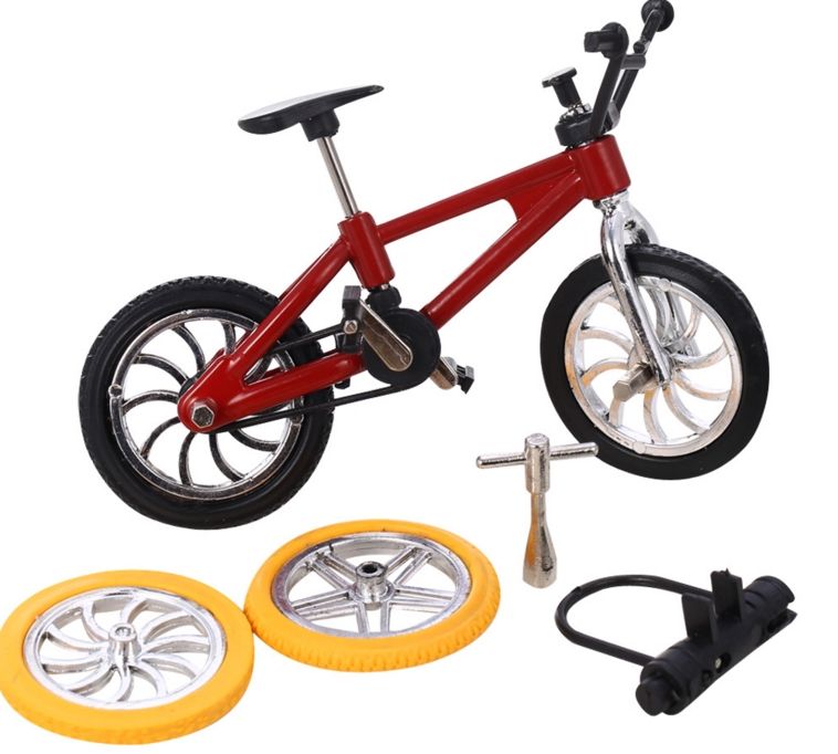 Baby Finger Bicycle Toys Small Bike Alloy Plastic Model Miniature