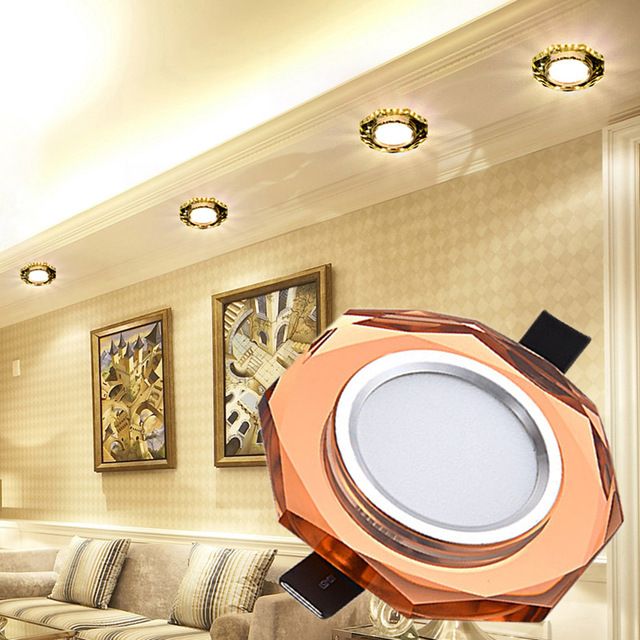 Crystal Ceiling Light 3w 5w Ac90 260v Modern Led Crystal Lamp