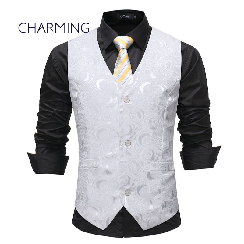 Mens Fashion Vest Fashion Jacquard Fabric Design Cool Men Vests