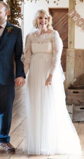 long sleeve maternity wedding dress