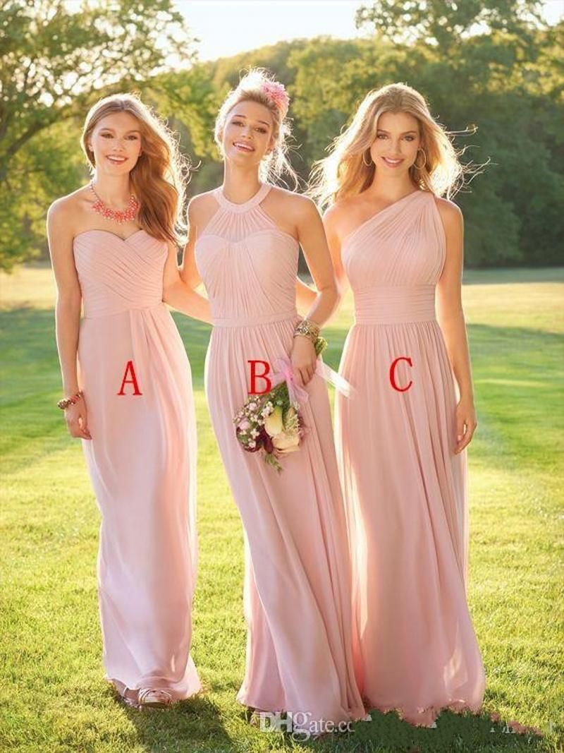 cheap blush pink bridesmaid dresses