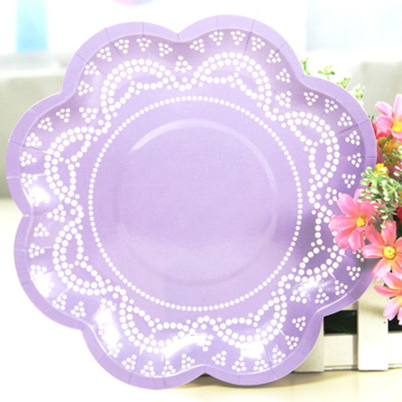 purple paper plates