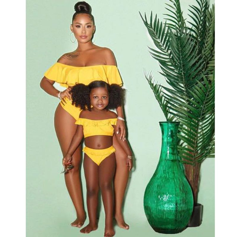 girls off the shoulder bathing suit