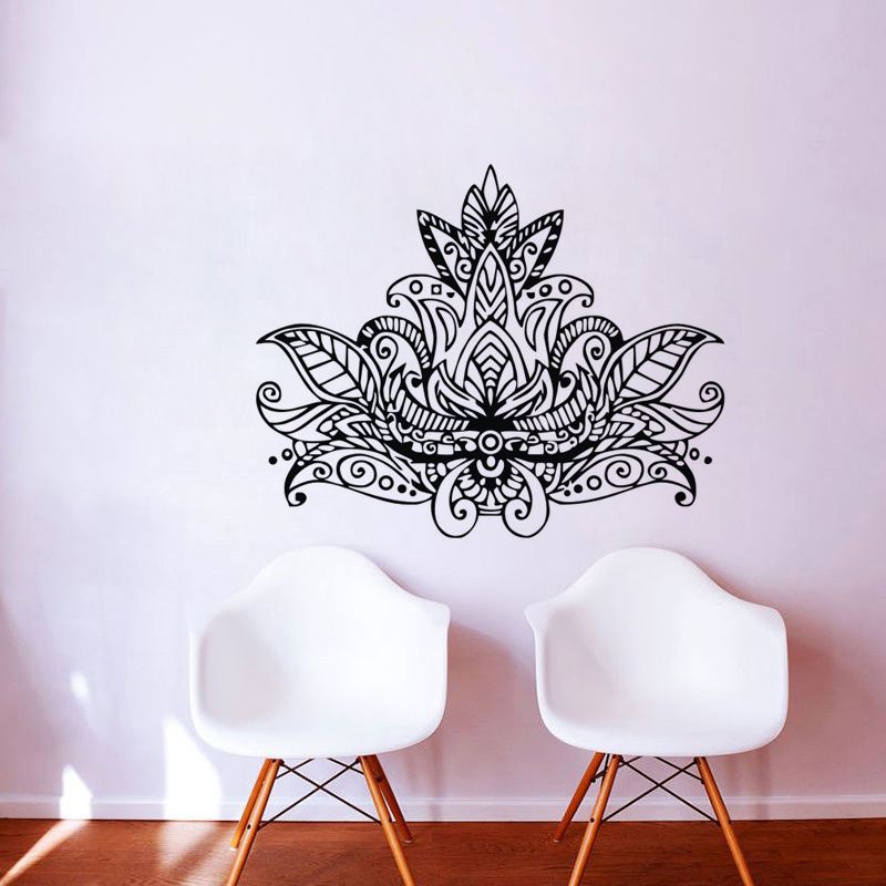 Lotus Mandala Wall Art Stickers Flowers Home Decoration Removable Vinyl Wall Decals Adhesive Wallpaper Wall Vinyl Decals Wall Vinyl Sticker From Moderndecal 9 41 Dhgate Com