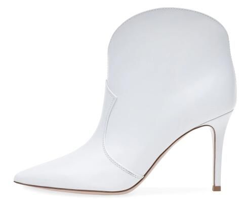 ladies white ankle boots