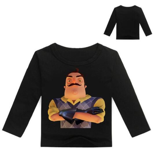 Satin Al Ilkbahar Sonbahar Marka Hello Komsu Karikatur Yeni Cocuk Giyim Moda Erkek Bebek Pamuk Uzun Kollu Tisort 2 12 Yasinda Tl75 53 Dhgate Comda