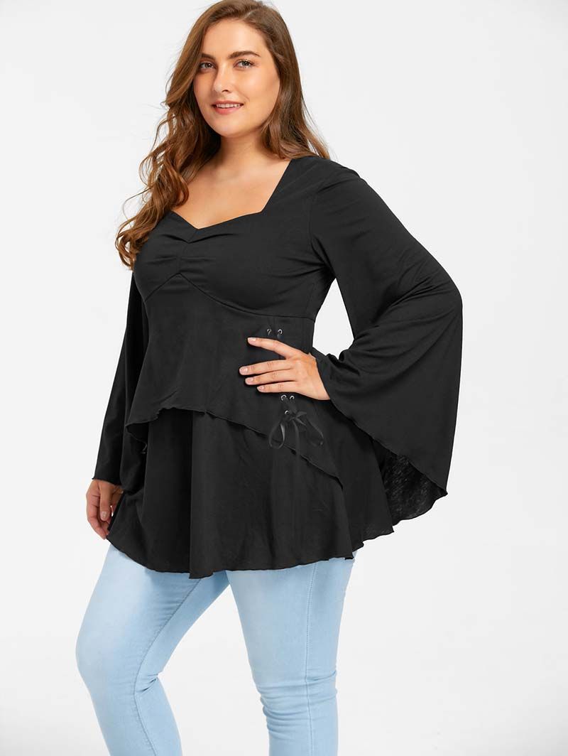 FASHION WOMENS OFF SHOULDER BELL SLEEVE PEPLUM SWEETHEART TOP SHIRT BLOUSE