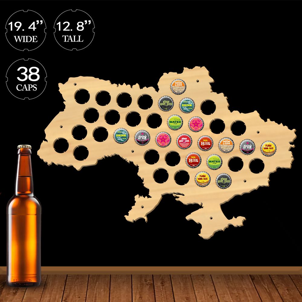 Ukraine Beer Cap Map Pub Bar Wall Sign Patriotic Ukraine Map