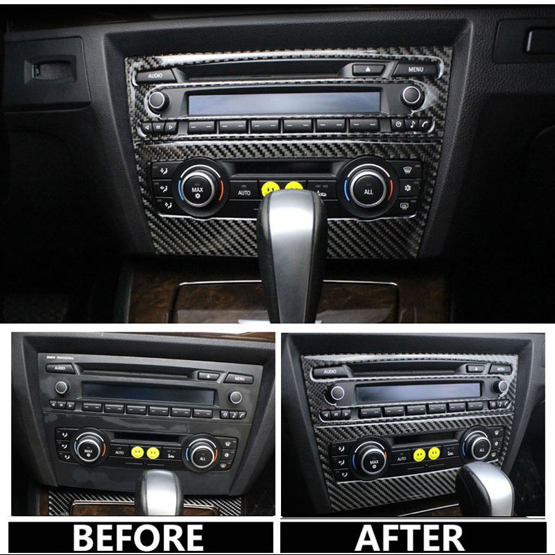 Car Interior Car Styling 3D Sticker Carbon Fiber Air Conditioning CD Panel  Decorative Cover Trim For BMW E90 2005-2012 Decorative Accessory (Color :  C) : : Automotive