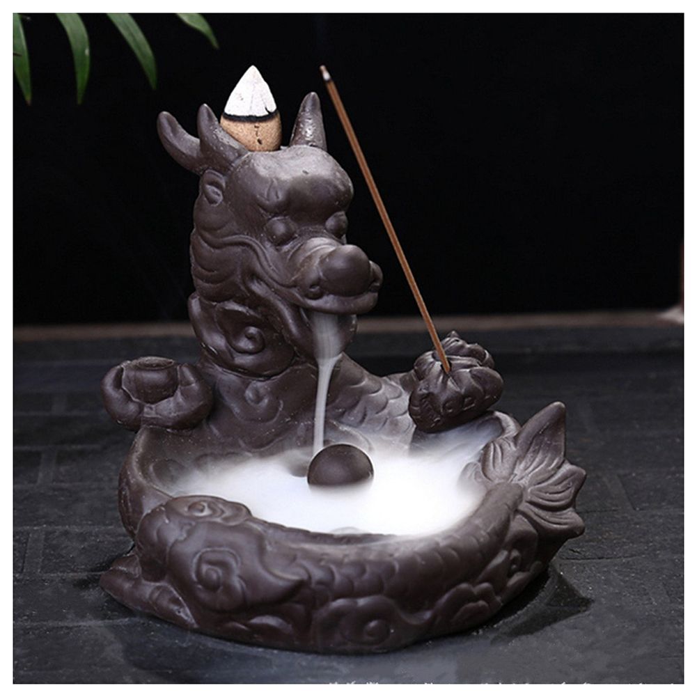 2020 FBIL Dragon Cone Incense Burner Purple Sand Backflow Dragon Smoke