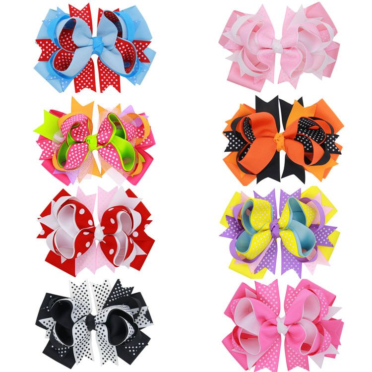 2019 Wholesale Hair Jewelry 5 Inch Hair Bow Big Swallow Tail Dot
