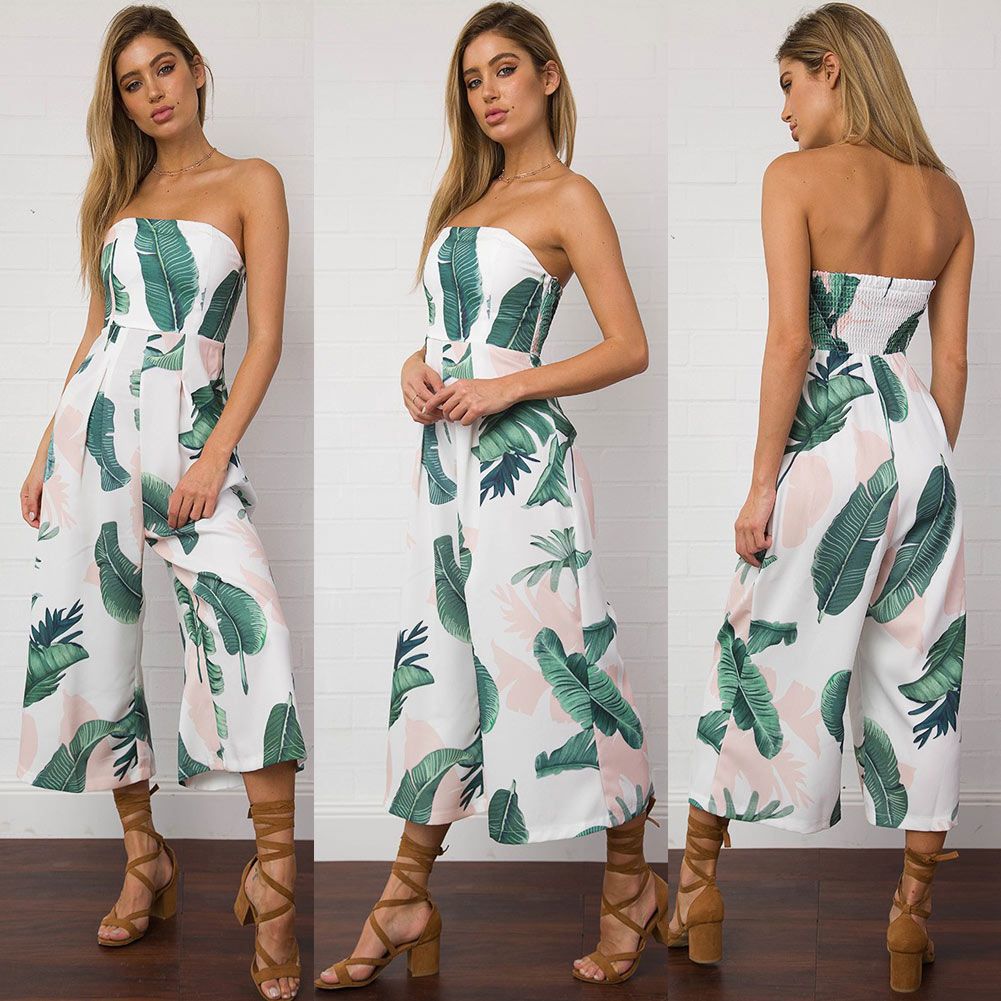palm leaf playsuit