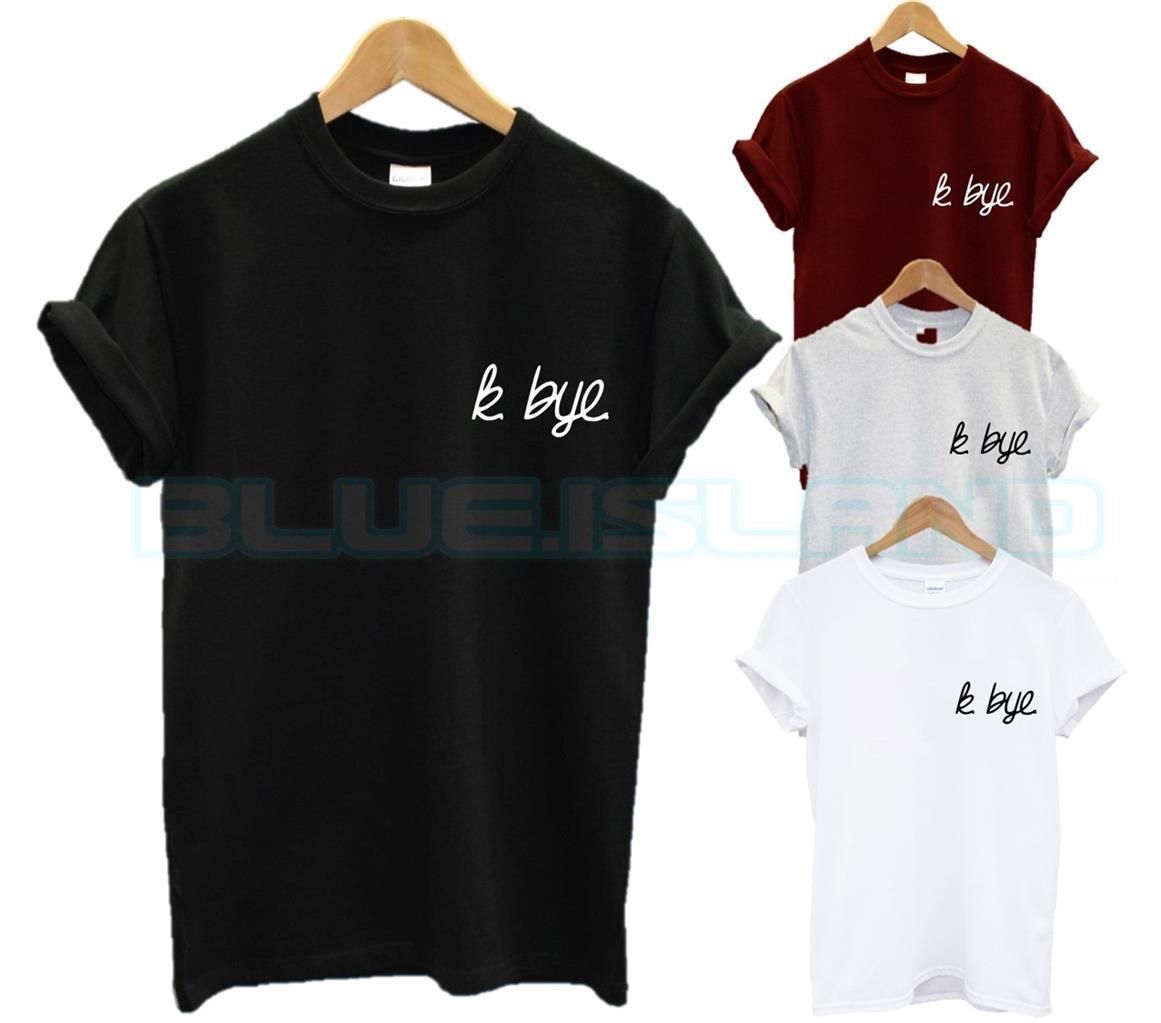 K Bye Pocket Logo T Shirt Fashion Tumblr Hipster Quote Cute