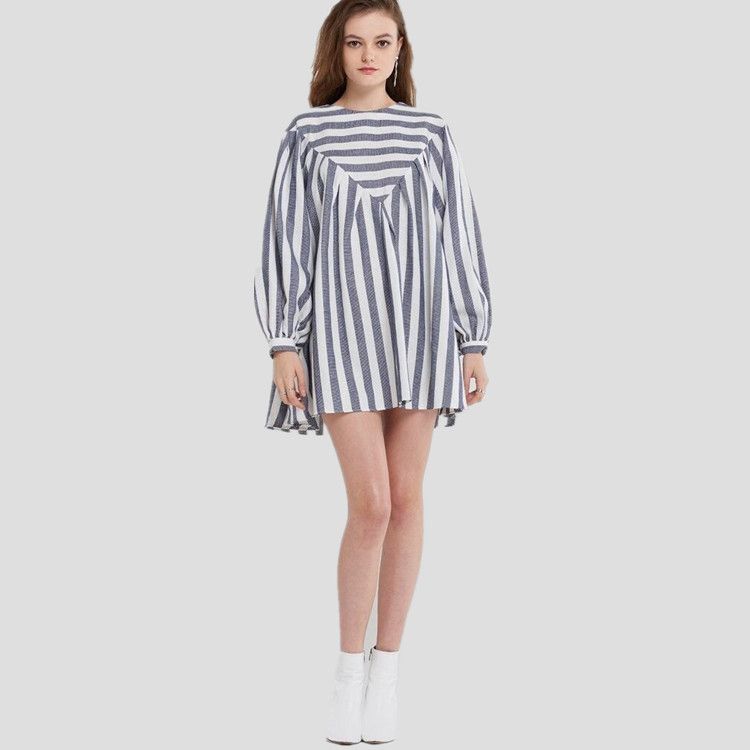 vertical striped shirt dress