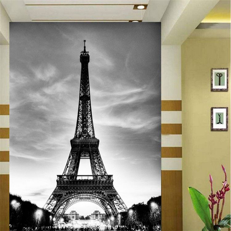 Glitter Wallpaper Black White City Building Paris Eiffel Tower Walls 3d Flooring Marble Vinyl Vintage Papel Glitter Wallpaper Black White City Building Paris Eiffel Tower Walls 3d Flooring Marble Vinyl Vintage Papel
