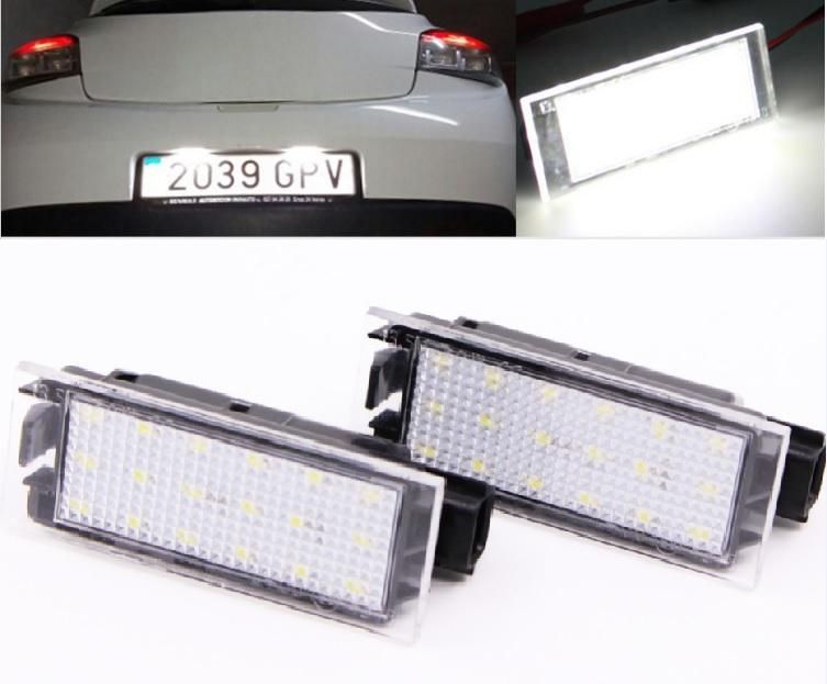 2x FOR Error Free LED Number License Plate Lights For Renault Clio Laguna Megane
