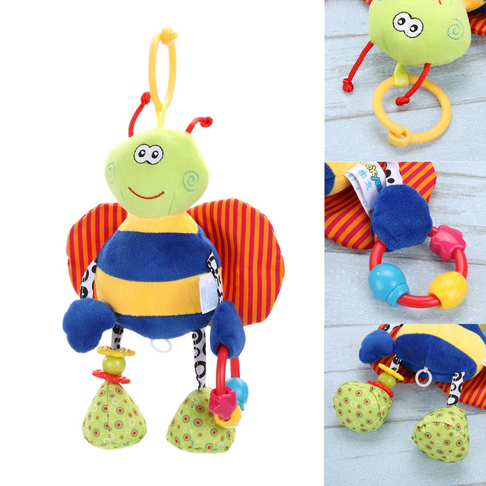 A Mignon Nouveau Ne Doux En Peluche Lit Poussette Bebe Jouets 0 12 Mois Lit Poussette Animal De Bande Dessinee Suspendus Hochet Poupee Jouet Educatif Cadeau 17x34 5 Cm N Jouets Pour Poussettes Jouets D Eveil