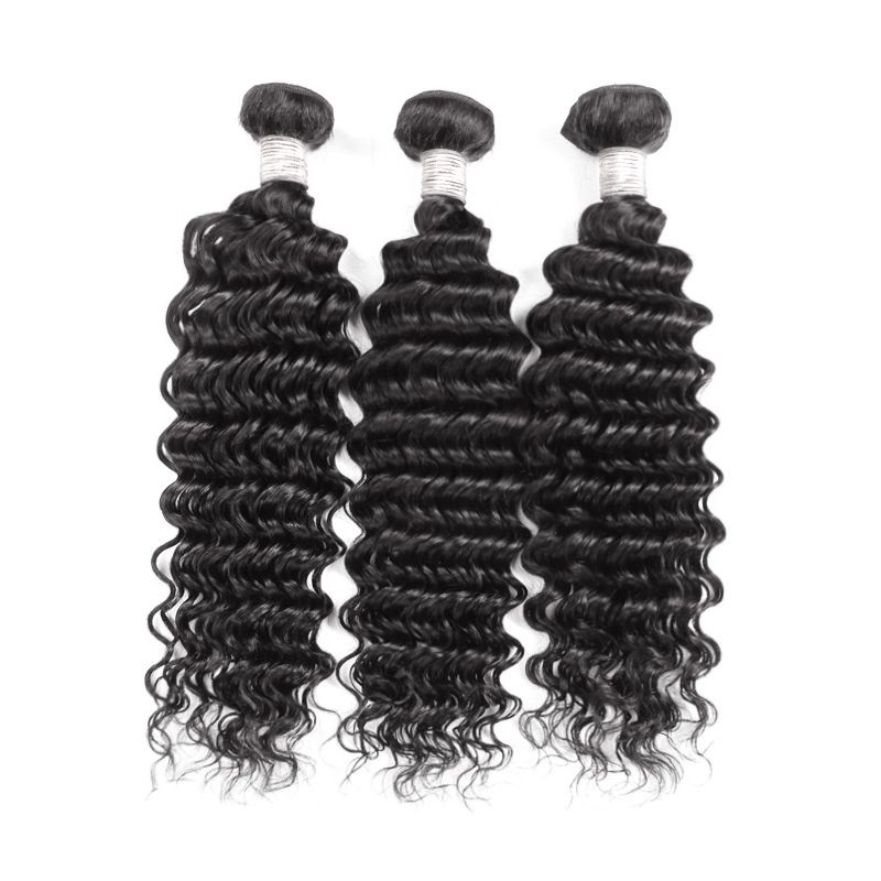 Top Selling Hair Brazilian Deep Weave Natural Wave 3 Bundles Human