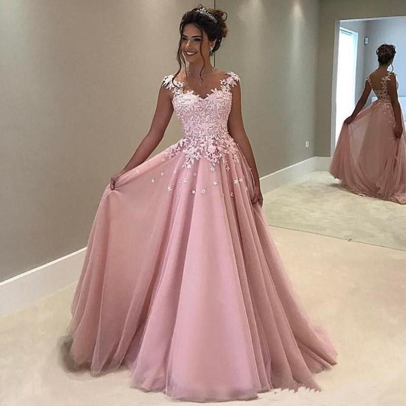 pink flowing dress