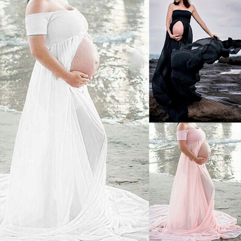 chiffon maternity dress for photoshoot