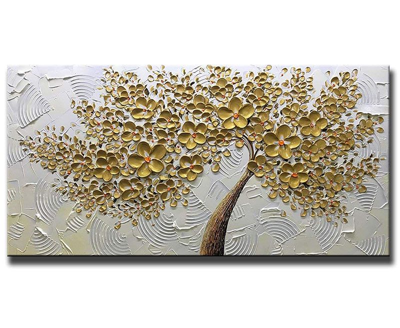 gold and white canvas