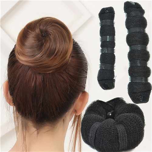 Hair Bun Maker Button Leather Cord Hair Accessories Tools