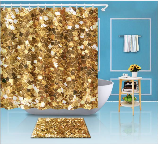 2020 Gold Copper Sparkle Modern Dots Polka Dot Shower Curtain Waterproof Polyester Fabric Bathroom Decor Printed Shower Curtain From Paintingart2017 11 69 Dhgate Com