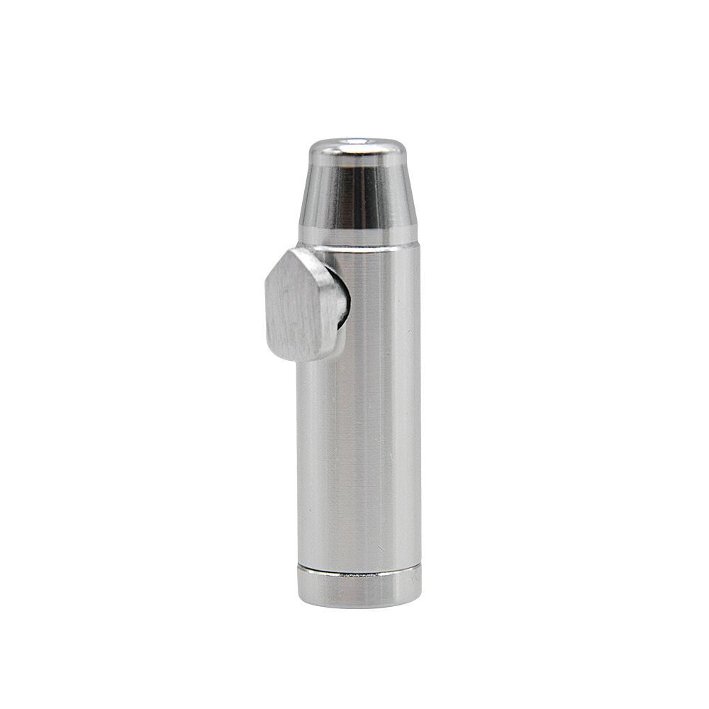 Aluminio Dosificador Rapé Snuff Botella DE Tabaco Bullet Metal Trago Plata SG