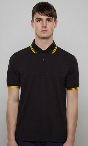 black polo shirt with yellow horse