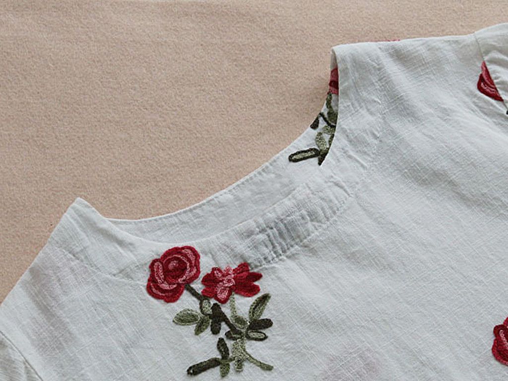 Vestidos elegantes Blusas para mujer blanca de lino camisas sueltas Mori chicas de flores bordado blusas Vestidos elegantes Blusas para mujer blanca de lino camisas sueltas Mori chicas de flores bordado blusas