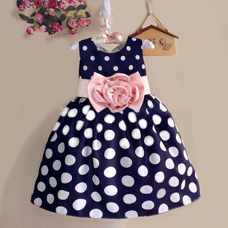 Moda Niños Bebé Niños Niñas 3 8 Años Casual Dot Vestido Mangas Niños Flor Faldas Trajes Vestido De 5,32 | DHgate