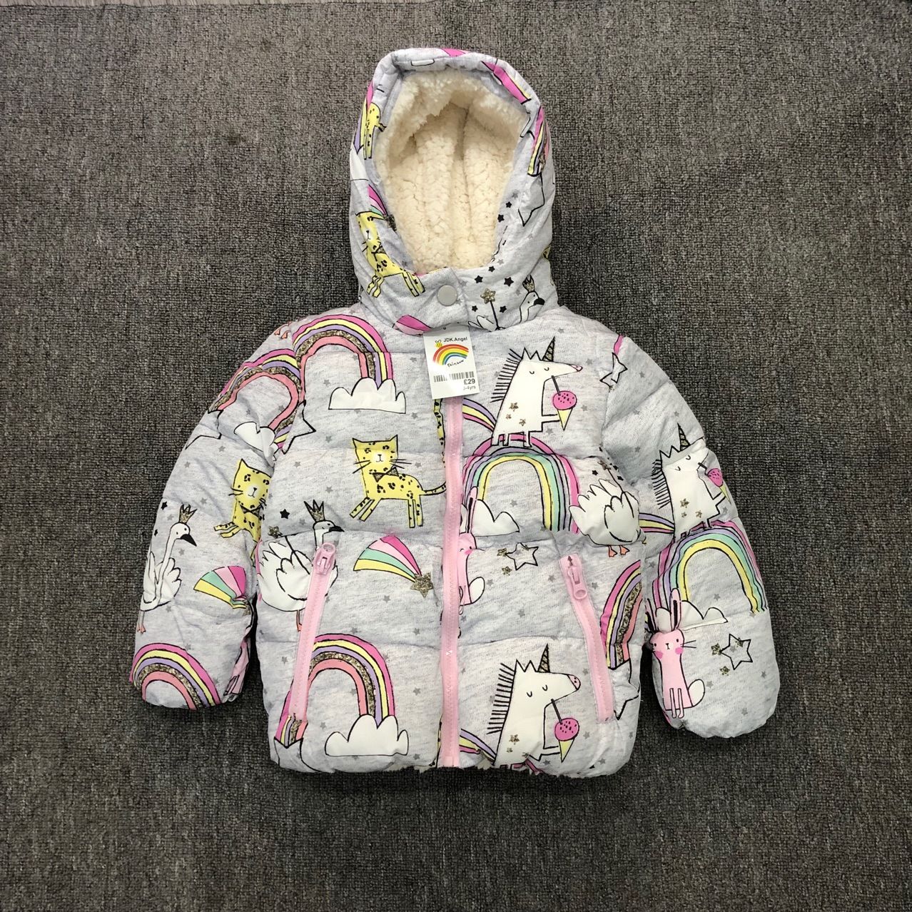 girls unicorn winter coat
