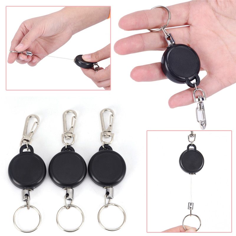 2020 60cm Retractable Keychain Badge Reel Retractable Recoil Ski Pass
