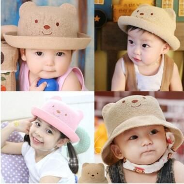 baby summer hat with strap