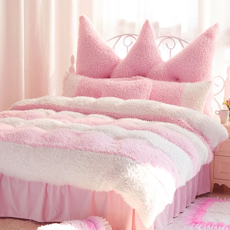 Cashmere Coral Fleece Cashmere Beige Pink Bedding Sets King Queen