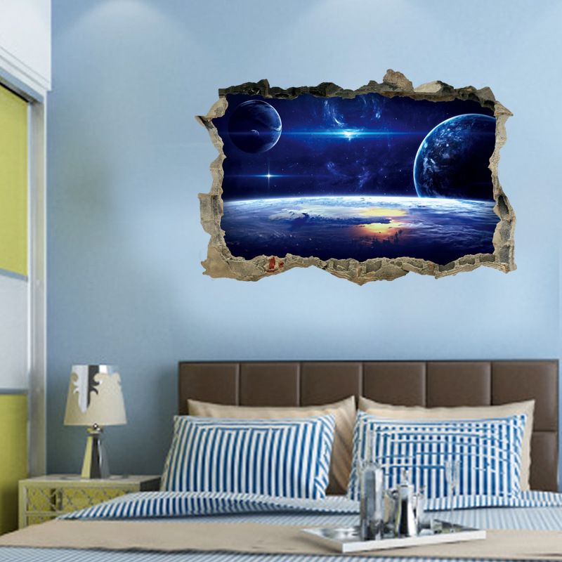 2018 New 3d Space Star Series Gemini Stickers Wall Stickers Bedroom Bedside Living Room Decorative Wallpaper Pvc Stickers Wall Decals Nursery Wall