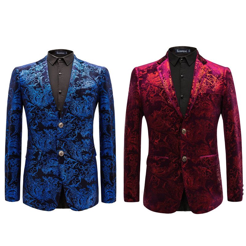 Homme Floral Imprimé Slim Fit revers Blazers Un Bouton Décontracté Manteau Veste Outwear Homme Floral Imprimé Slim Fit revers Blazers Un Bouton Décontracté Manteau Veste Outwear