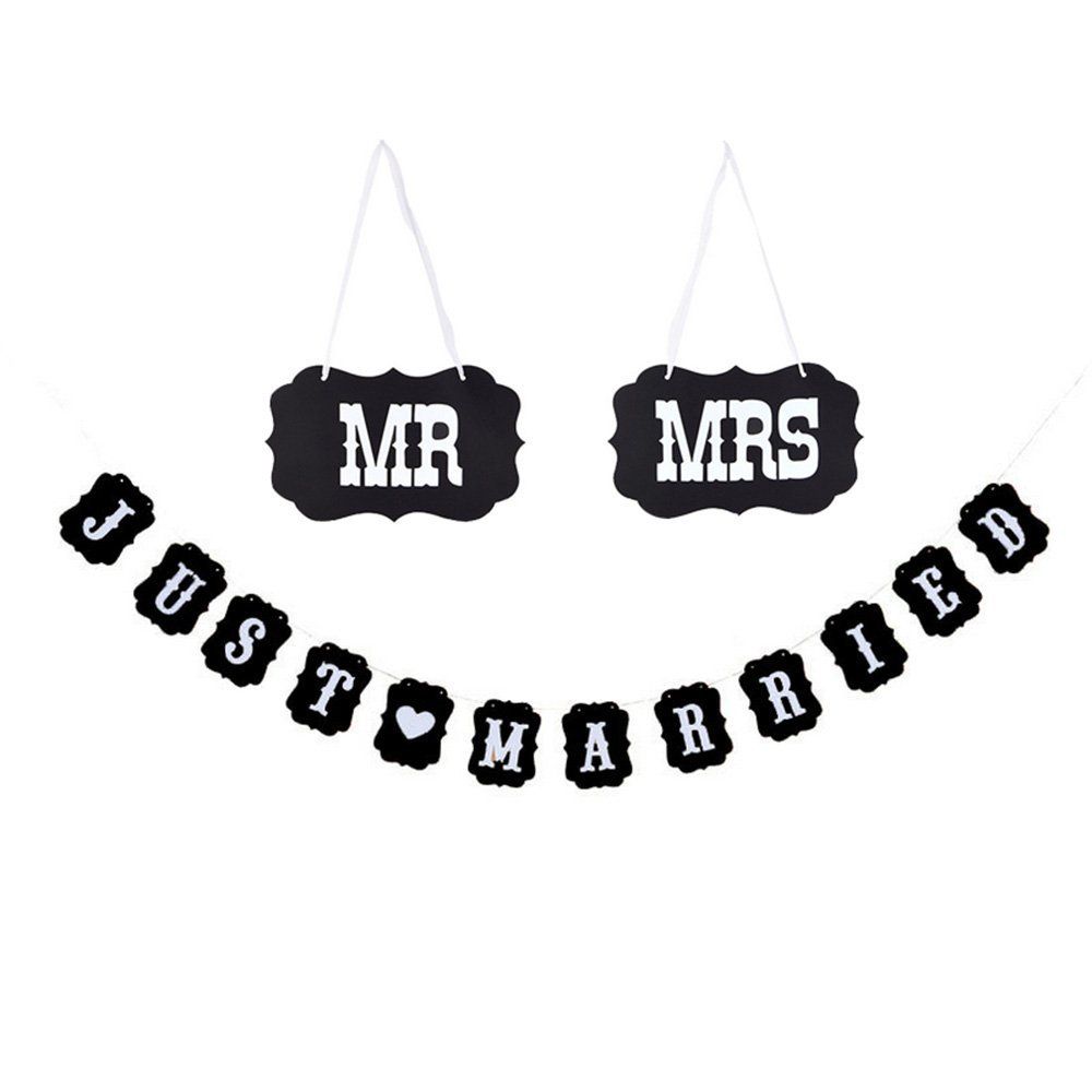 mr mrs + just married B