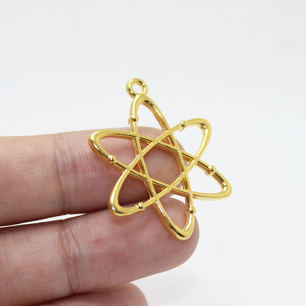 2020 New Arrivals 33*26mm Gold Tone Atom Chemistry Charms Science Charm