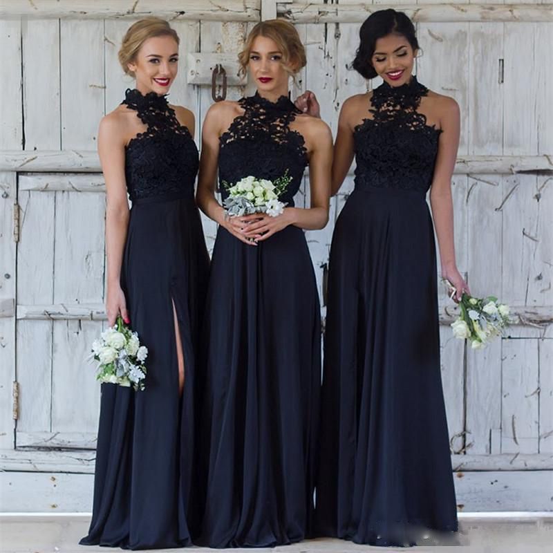 navy blue boho bridesmaid dress