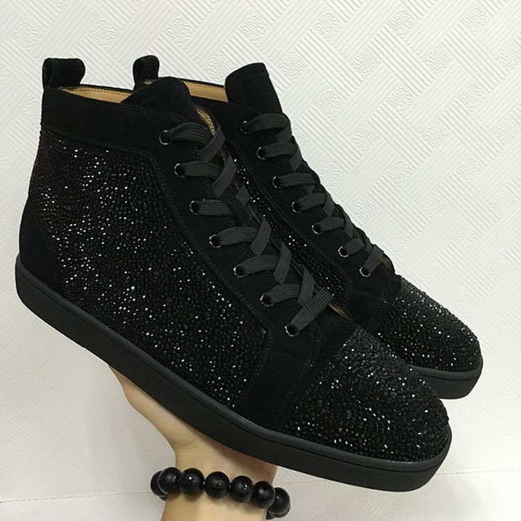 black high top red bottoms