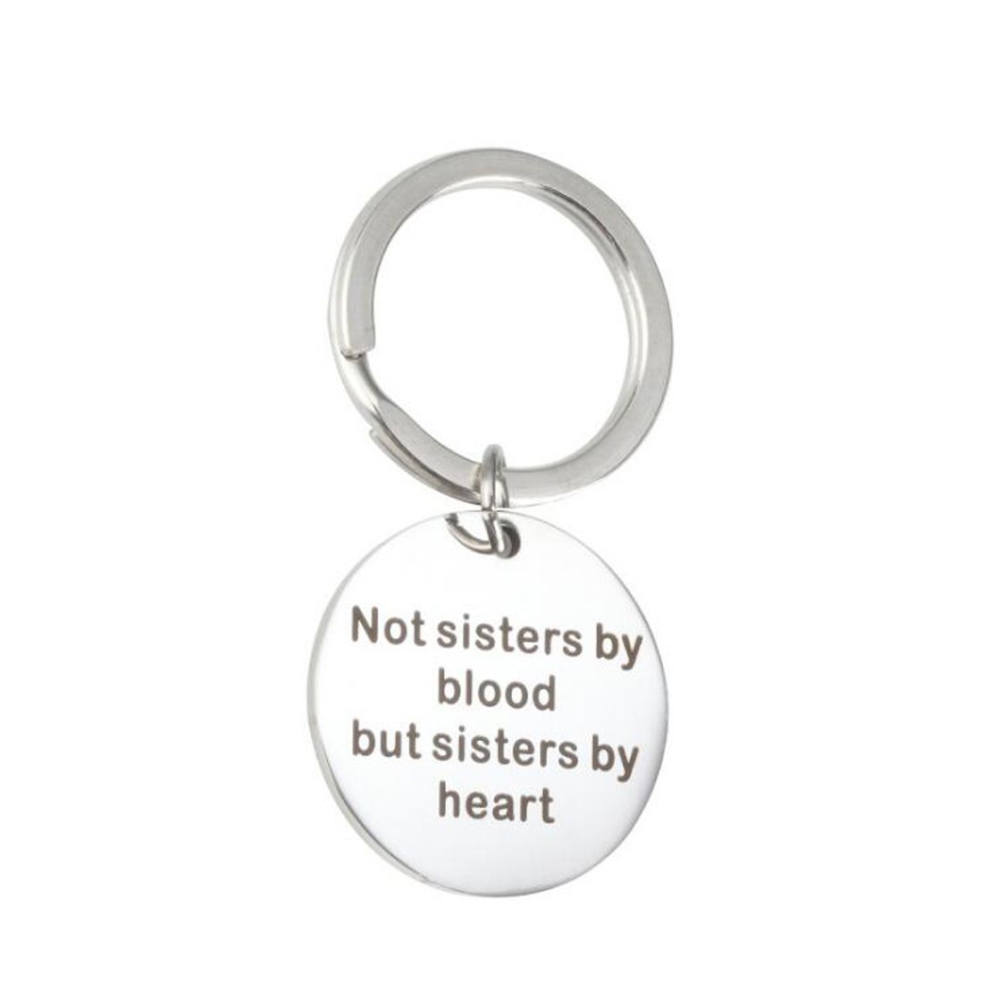 Not Sisters by Blood but Sisters by Heart Pendant Letter Key Ring Keychain Gift