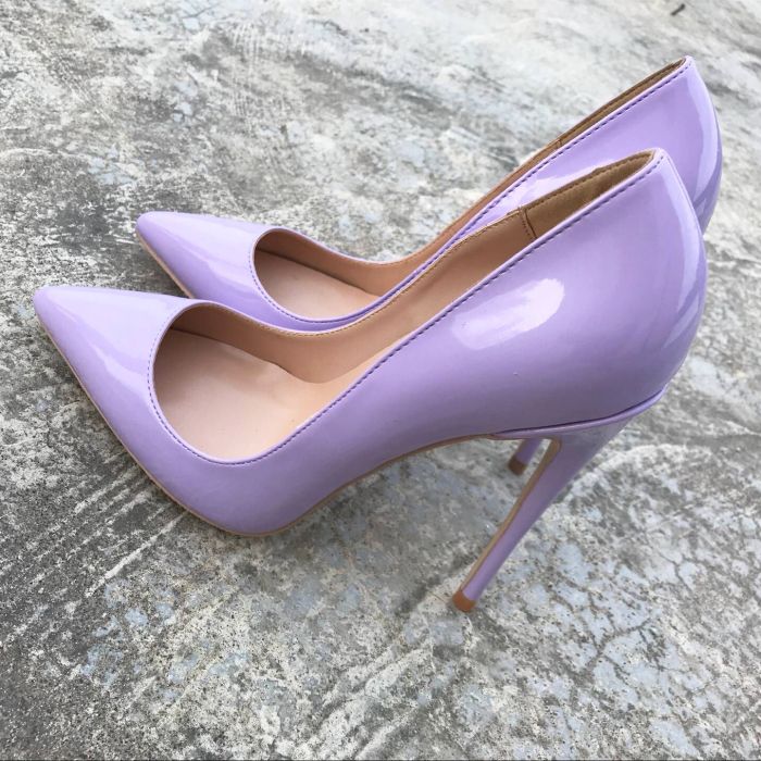 purple pump heels