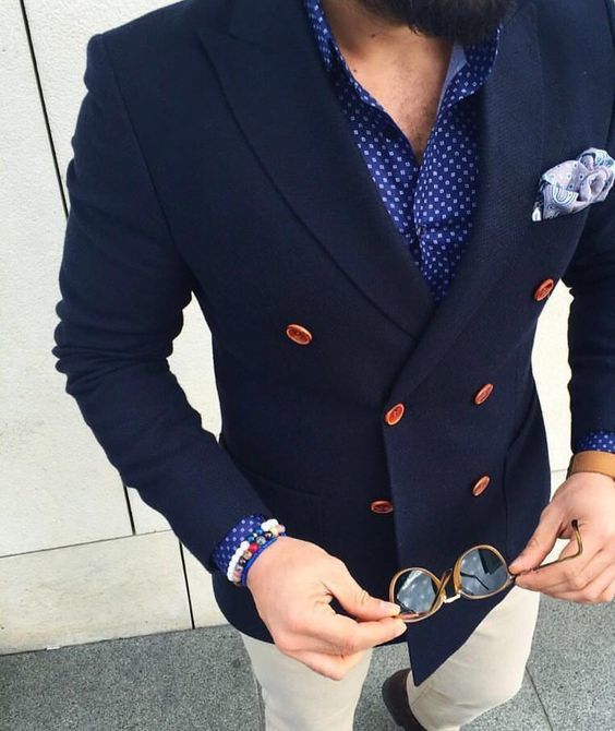 Compra Azul Marino Doble De Pecho Blazer Hombres Ocasional Traje A Medida  Novio Esmoquin Flacos Trajes Para Hombre De La Chaqueta De Tuxedo Trajes De  Boda Masculino Barato | Entrega Rápida Y