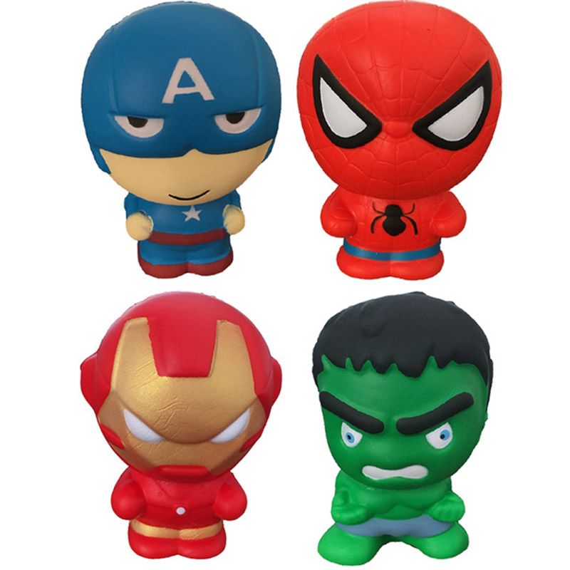 Comic Ease Squishies Slow Rising Marvel Avengers Super Hero Kawaii New Unique Squishy Stress Relief Figures Iron Man