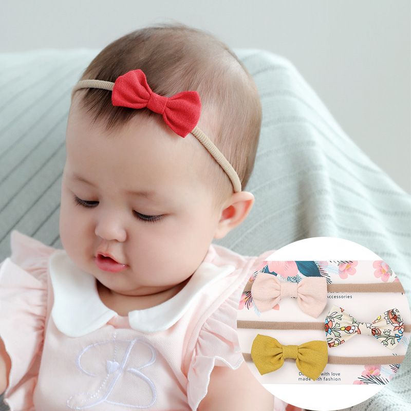 Lovely Baby Kids Girls Bowknot Headband Toddler Hair Band Headwear Set D