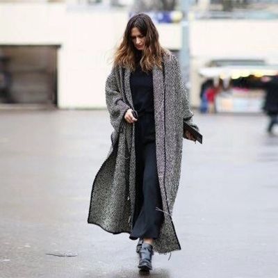 herringbone long coat