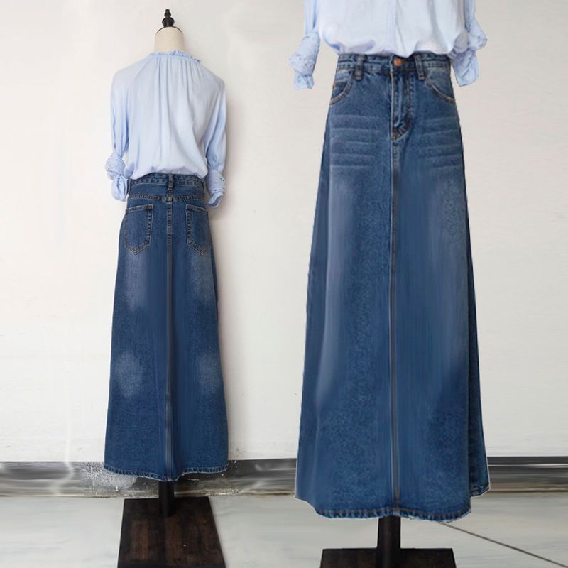 plus size maxi jean skirts