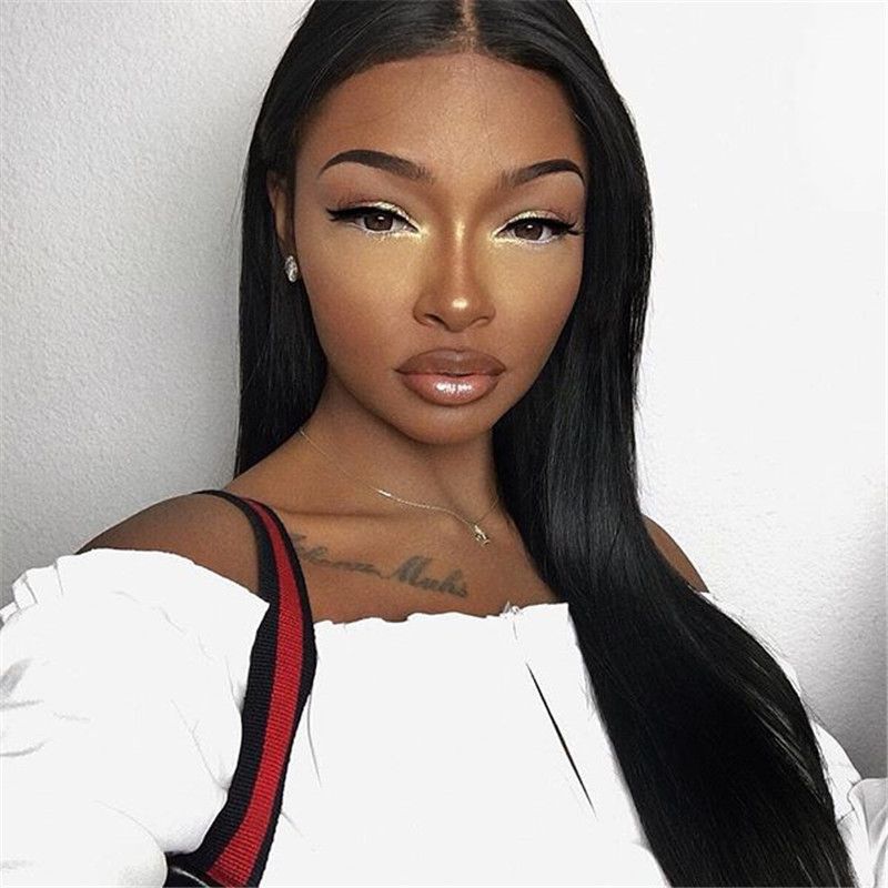 Top Quality High Ponytail Full Lace Wigs Silky Straight Virgin